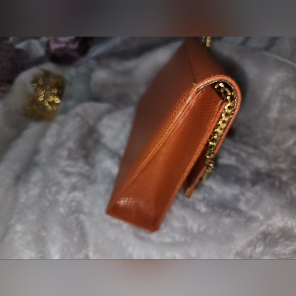 Timothy Hitsman Bag, Vintage, EUC, Snakeskin pattern, Gold Trim,Made in Spain - Picture 4 of 15